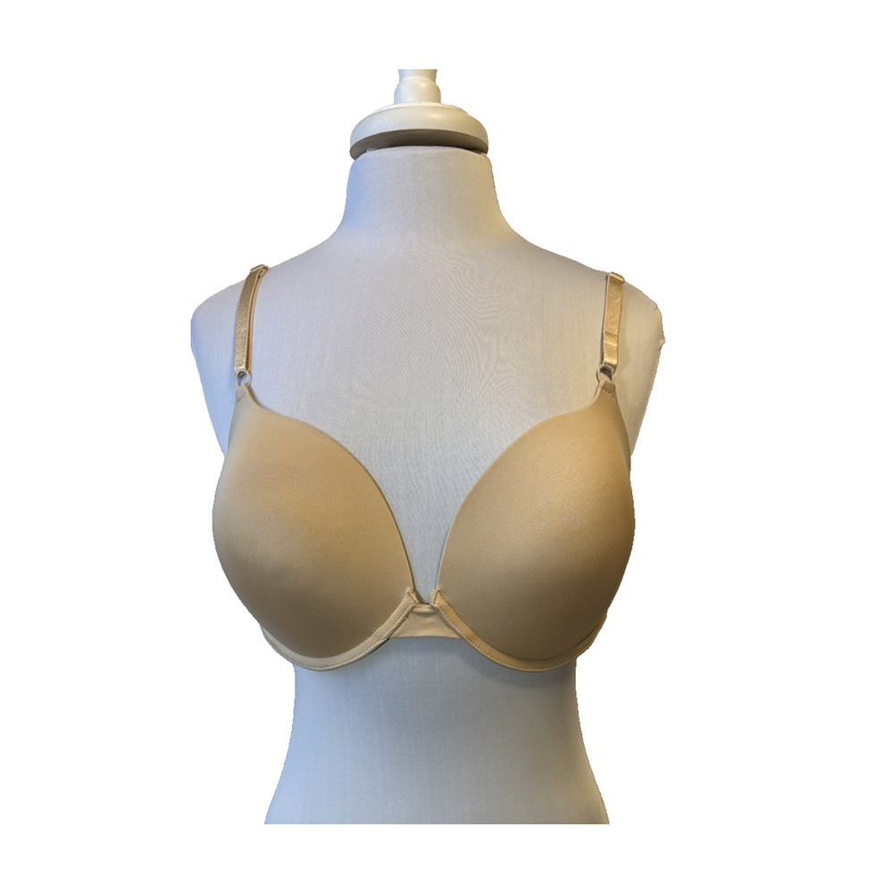 Maidenform Push Up Bra Women's Size 40D Padded Adjustable Crossback Neutral Nude